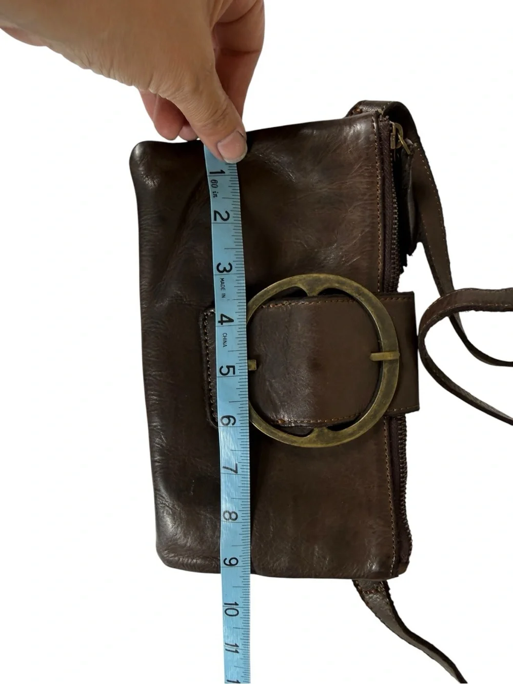 Harbour Leather Crossbody Bag with Decorative Ring
